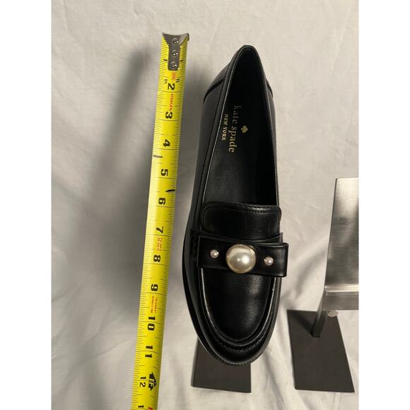 Kate Spade Prima Pearl Loafers Black Leather Slip-On Shoes Size 8.5B - Picture 6 of 6